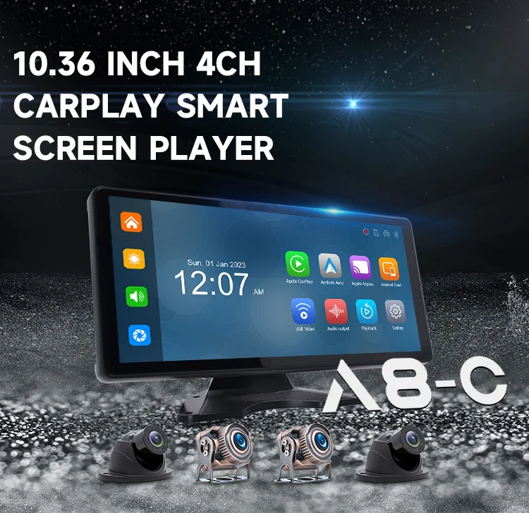 10.36 inch Portable Apple Carplay & Android Auto Wireless Car DVR 10.36 inch Portable Apple Carplay & Android Auto Wireless Car DVR