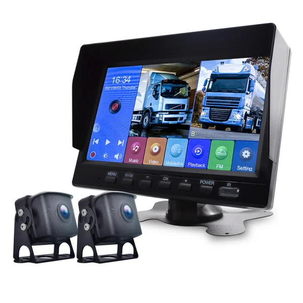 7" 2CH Backup Camera System with MP5, Loop Recording for Truck Van Bus