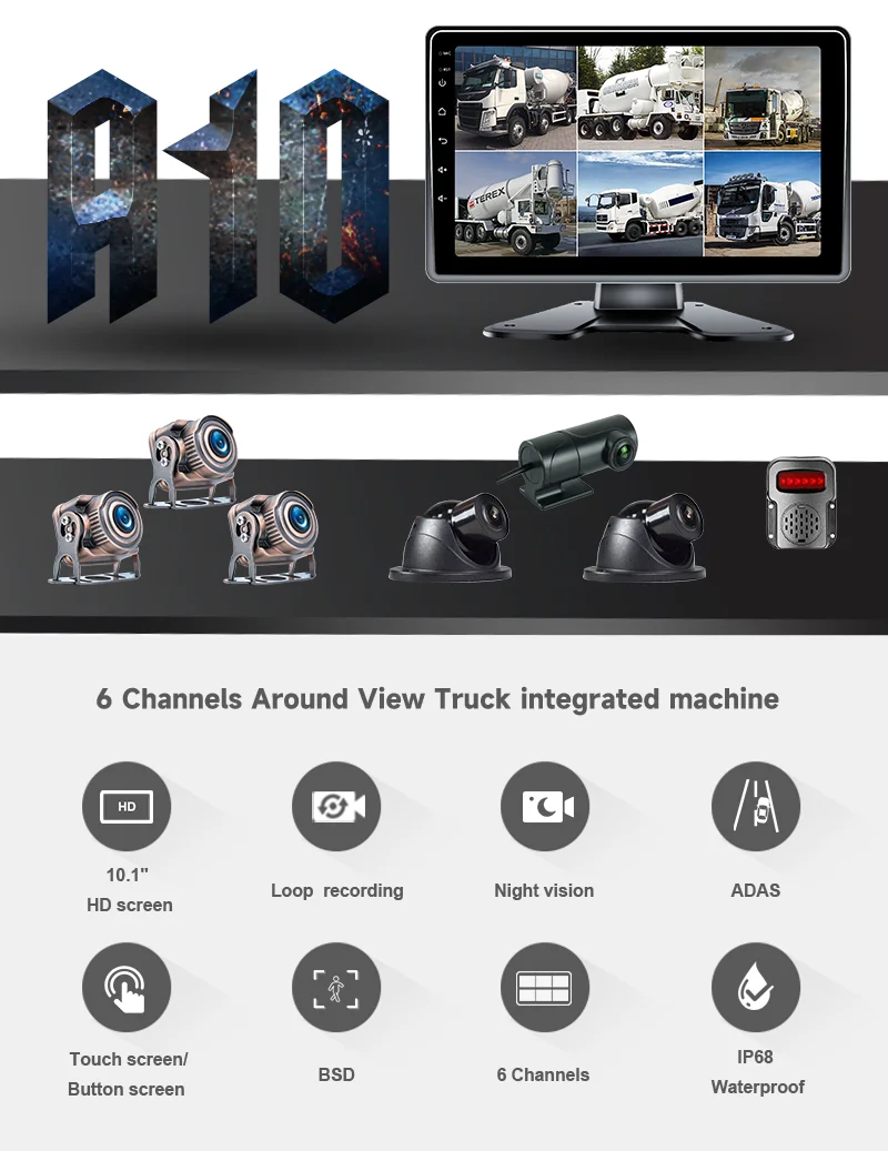 10.1" 6CH DVR with Touch Monitor IP68 Waterproof Night Vision Camera 10.1" 6CH DVR with Touch Monitor IP68 Waterproof Night Vision Camera