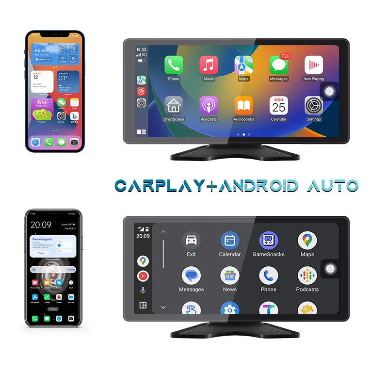 10.36" Wireless Apple Carplay Screen for Car 4K Dash Cam GPS Navigation