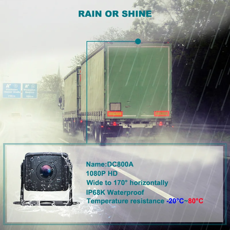 7" 2CH Video Recorder Parking System with 1080P IP68 Waterproof Camera