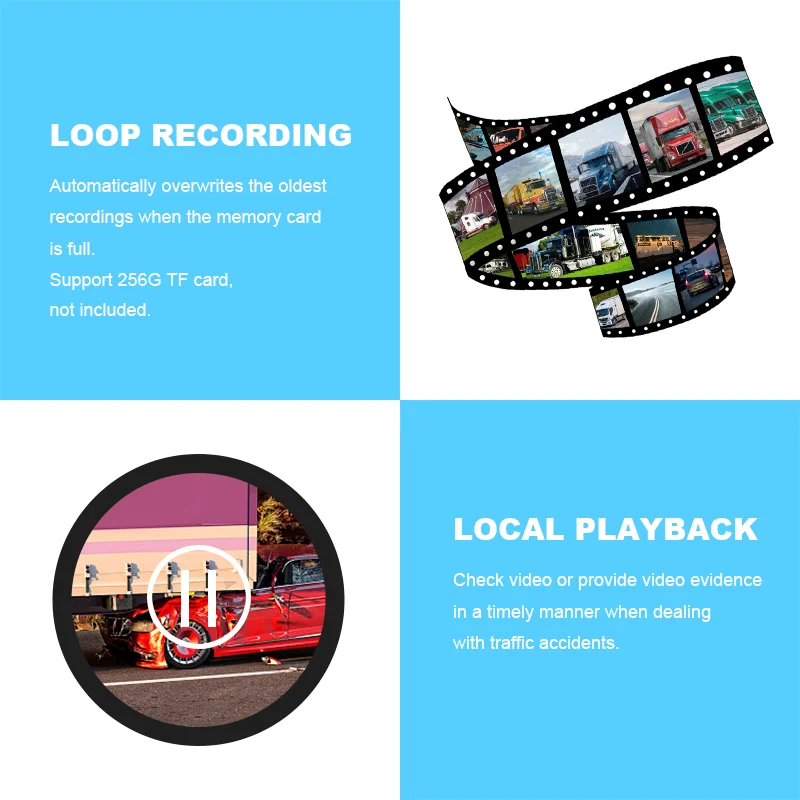 7 Inch Quad Split Screen Backup Camera System 4 1080P HD Rear View Cameras