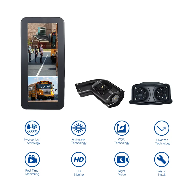 12.3 Inch IPS Truck Bus Electronic Rearview Mirror with 2CH camera