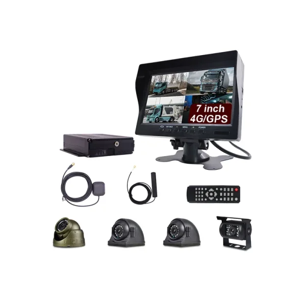 Vehicle Mobile DVR APP Remote Control 4 Channel Truck Bus Vehicle
