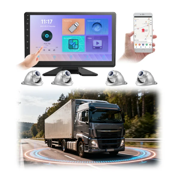 4-Channel 360-degree Around View Truck Blind Spot Monitoring System