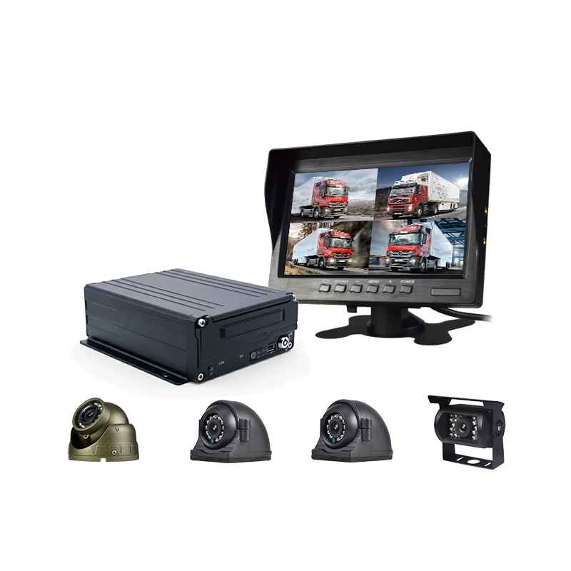 4CH Truck Mobile MDVR 7 Inch Monitor AHD IP68 Waterproof Camera OEM/ODM